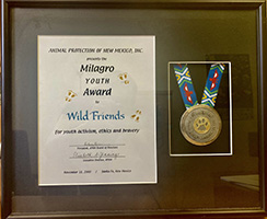 Milagro Award Plaque