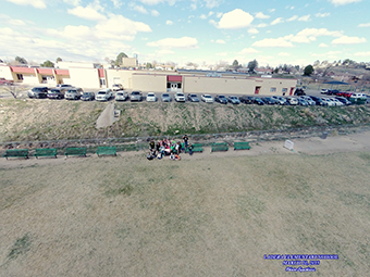 Photo of students taken by drone