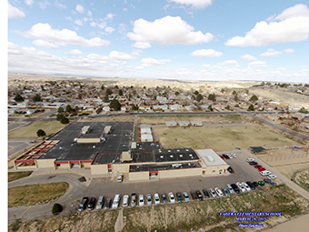 Photo of students taken by drone