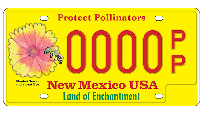 New Mexico's first Pollinator Protection License Plate